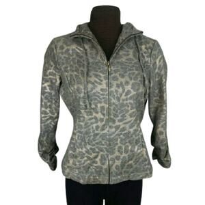 LAL Live a Little Cheetah Print Zip Up Jacket M
